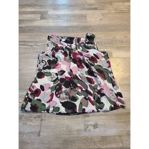 Notations Pink and Green Floral Blouse